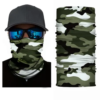 

High-Jump Camouflage Hiking Scarf 100% Polyester Windproof Neck Face Mask Anti UV Army Tactical Terrking Bandana Scarf Pipe