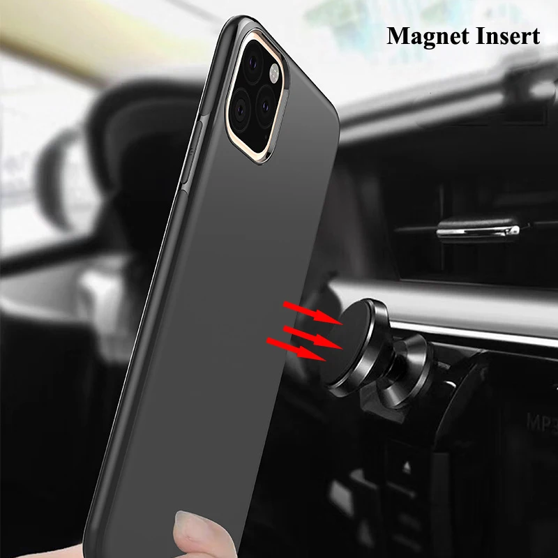 Магнитный автомобильный чехол для iPhone 12 11 Pro Max XR XS X SE 2020 8 7 6 6S Plus мягкий матовый