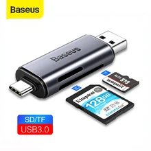 Baseus usb leitor de cartão sd tf cartão usb 3.0 cardreader tipo c leitor de cartão de memória inteligente usb adaptador para coputer computador portátil acessories