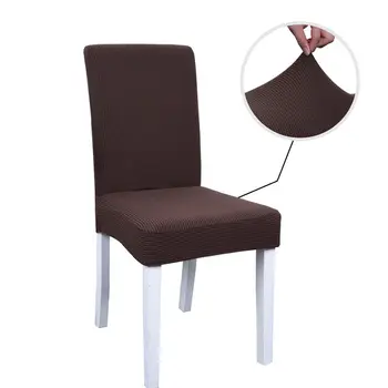 

Thicken Striped Spandex Chair Cover for Dinning Room Banquet Anti-dirty Slipcover Chair Protect Covering Solid Color Chair Case