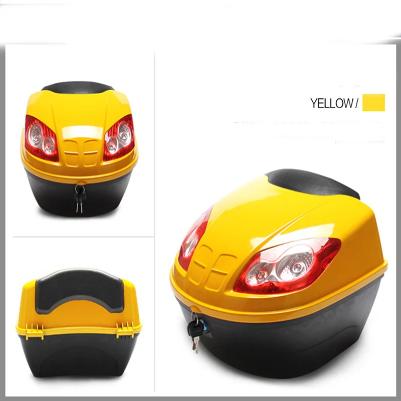 Yellow Мини мотоцикл задний багажник большой емкости мотоцикл красочный Тур хвост коробка багажник Мода Устойчив Электрический для Yamaha - Цвет: Yellow