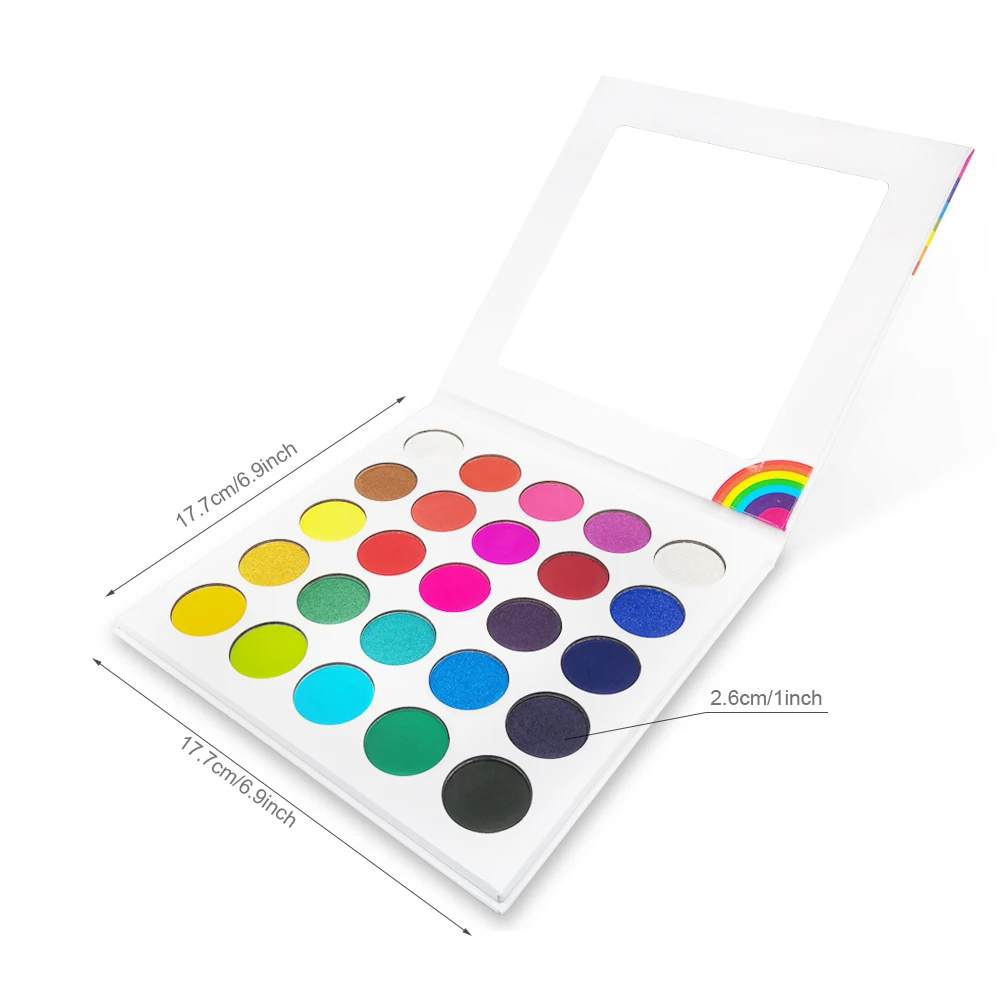 Палитра неоновых матовых теней для век 25 цветов Радужный Блеск хайлайтер