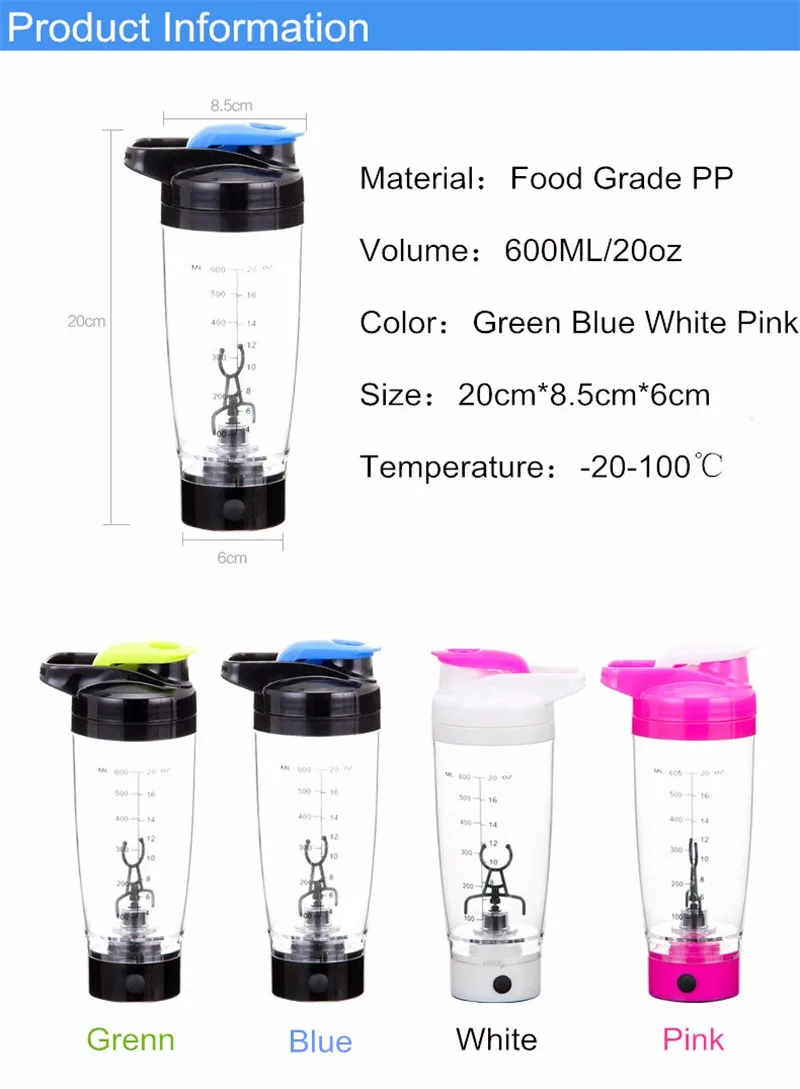 350ML Electric Protein Powder Mixing Cup Automatic Shaker Bottle Mixer Shake  Bottle Milk Coffee Blender Kettle Smart Mixer 2023 - AliExpress