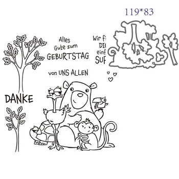 

German word 2020 3D New Metal Cutting Dies and Scrapbooking For Paper Making Birthday Embossing Card Craft Stamps Set