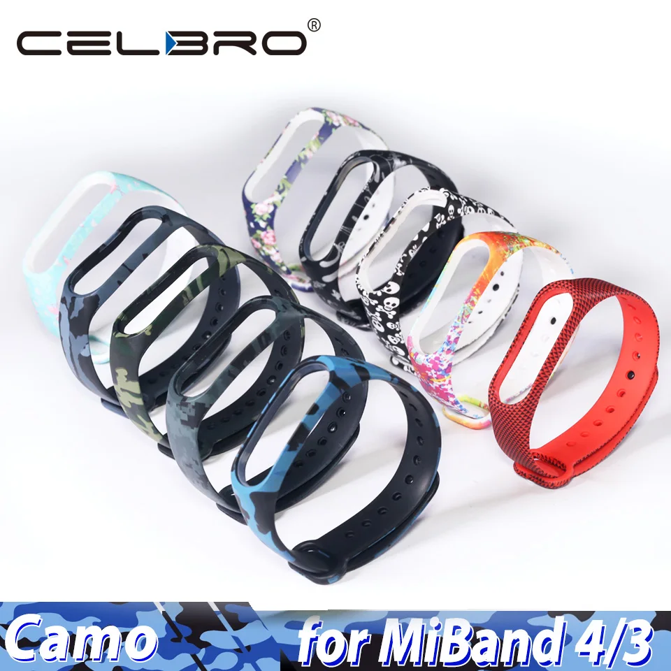 Камуфляжный ремешок для Xiaomi Mi Band 4 браслет Correa Band4 Band3 MiBand4 Miband3 Miband Pulsera силиконовый