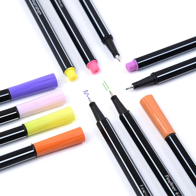 24 Fineliner Pens Color Fineliners Set Markers  Fineliner Color Pen Set  0.4mm - Fineliner - Aliexpress