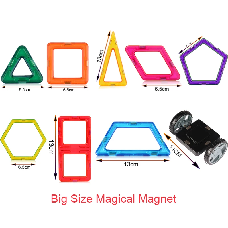 21-89pcs Big Size DIY Magnetic Blocks Magnetic Constructor Kids Magnet Designer For Children Gift Educational Toys For Boys Girl