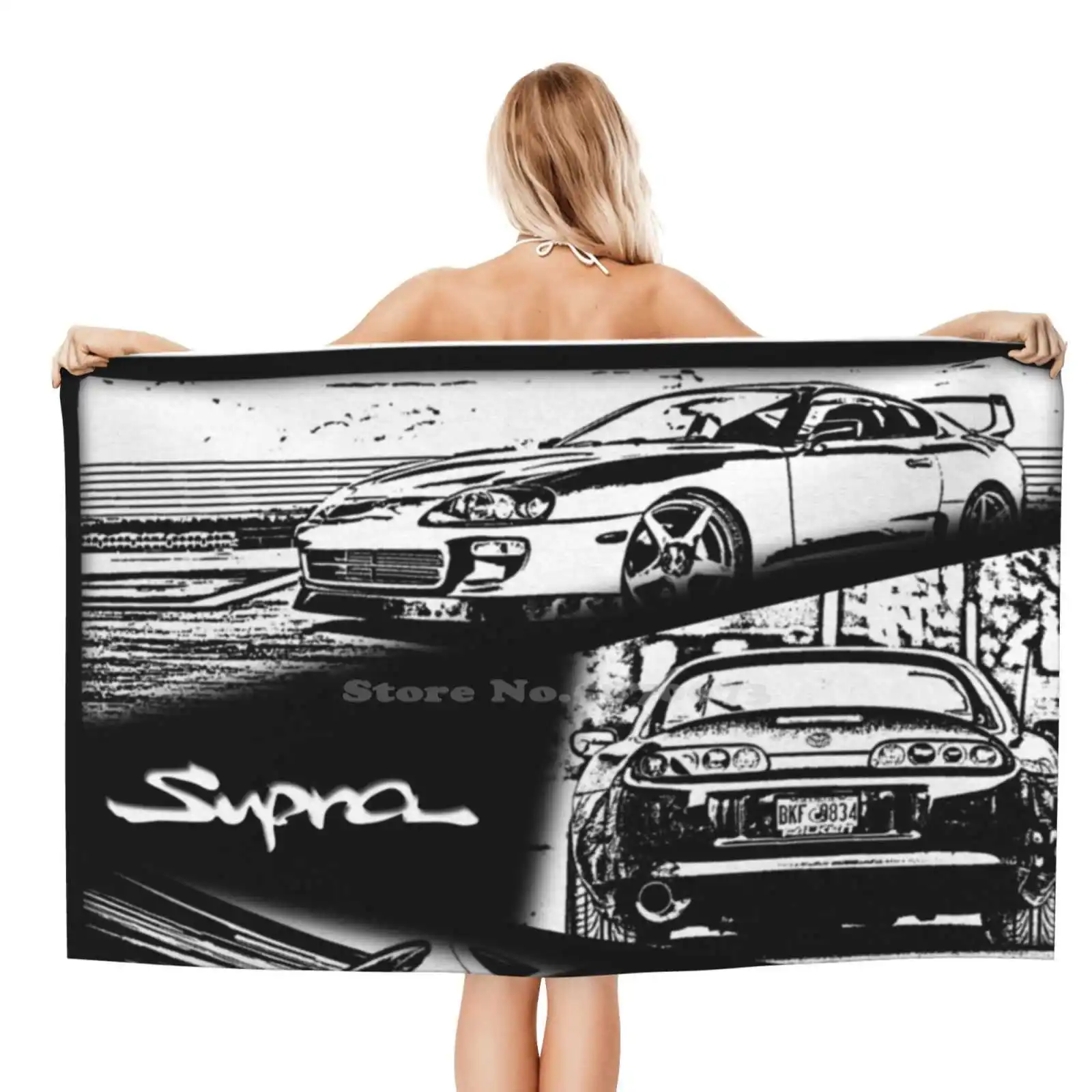 Toyota Supra Mk4 Asciugamani Da Bagno Morbidi Personalizzati Home Outdoor Mk4 Mark 4 Mark Iv Mark 4 Tuning Comic Comic Style