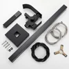Chrome Floor Mounted Bathtub Shower Faucet Swivel Waterfall Spout free standing bathroom Crane Black Bath Shower Mixer Tap 4