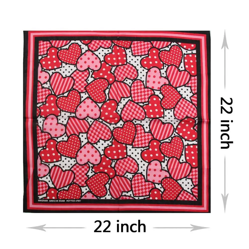 Valentine's Day Dog Bandana Heart Pet Neckerchief Square Pet Holiday Scarf Washable Triangle Dog Scarf Bibs for Dogs and Cats