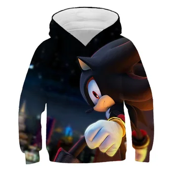 

Sonic the Hedgehog New Autumn Boy Girl Clothes polyester cartoon Hooded Sweatshirt Children's Kids Casual Sportswear Clothing