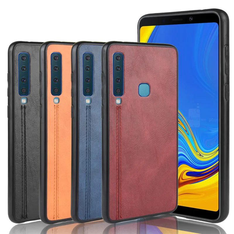

Business Silicone Cases for Samsung Galaxy A9 2018 SM-A920F A9200 Case Skin Pattern PU Leather Protection Back Cover Shell