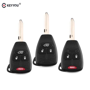 

KEYYOU 10X Remote 3 Button Car Key Shell For Chrysler Sebring Durango Dakota Caliber Charger Avenger RAM Nitro For Jeep Dodge