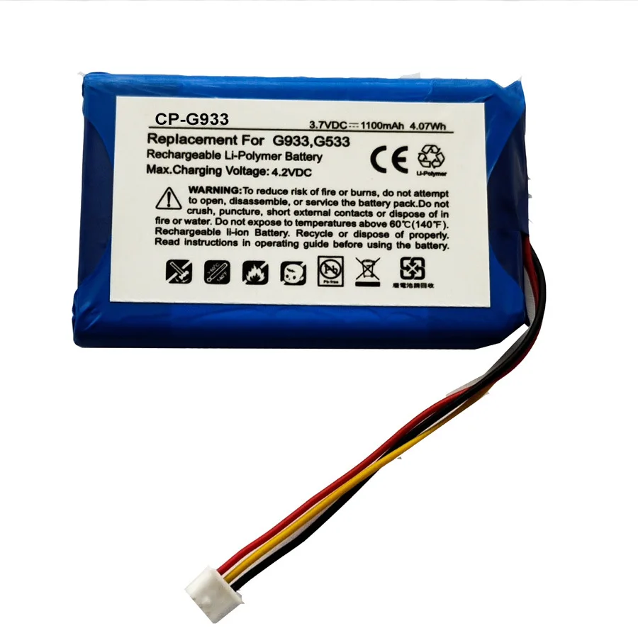 

ZHUJI 1100mAh Battery for Logitech G933 Artemis Spectrum,G533,533-000132