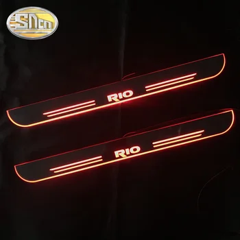 

2PCS Acrylic Dynamic LED Door Sill Car Scuff Plate Pedal Threshold Pathway Welcome Light For Kia Rio K2 2011 - 2020