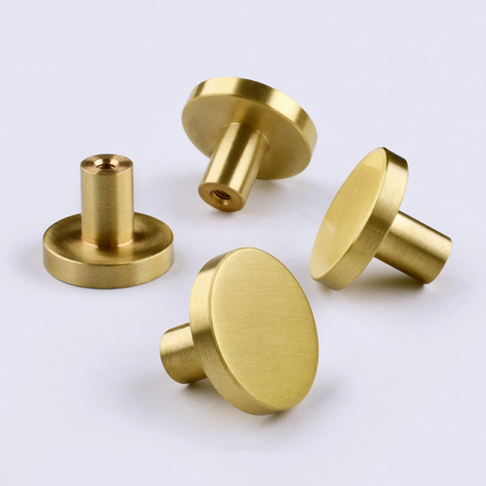 

New 2pcs Brushed Brass Cabinet Kitchen Knob Furniture Handle Dresser Drawer Pulls Modern Kitchen Hardware Simple Styles