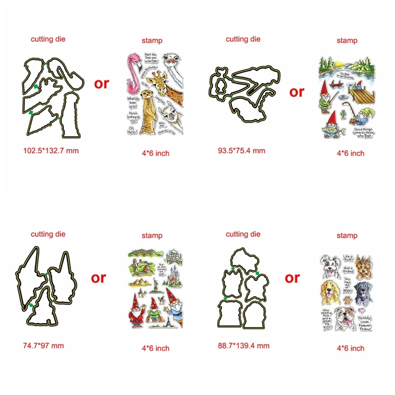 

Clear Stamp Match Cutting Dies X-mas Santa Claus Doggy Flamingo DIY Scrapbook Card Album Make Crafts Stencil New 2020