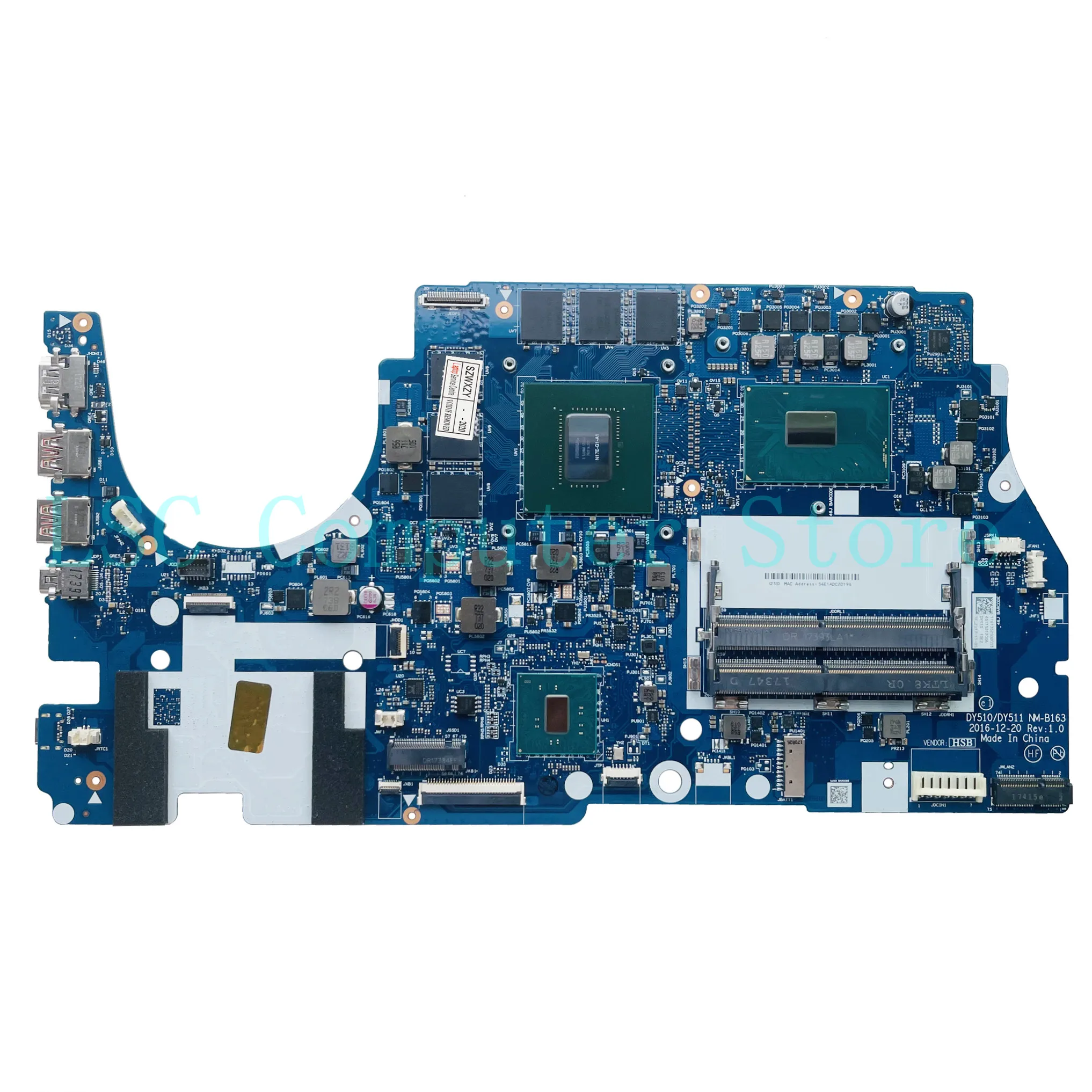 LSC Refurbished For Lenovo Legion Y720-15IKB Laptop Motherboard With  I7-7700HQ CPU GTX1060 GPU 5B20N67218 DY510/DY511 NM-B163