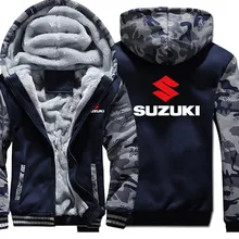 Новые Зимние Цвета плюс бархат для Suzuki Толстовка свободное теплое пальто с длинными рукавами мужские модные толстовки куртки с воротником Топы t
