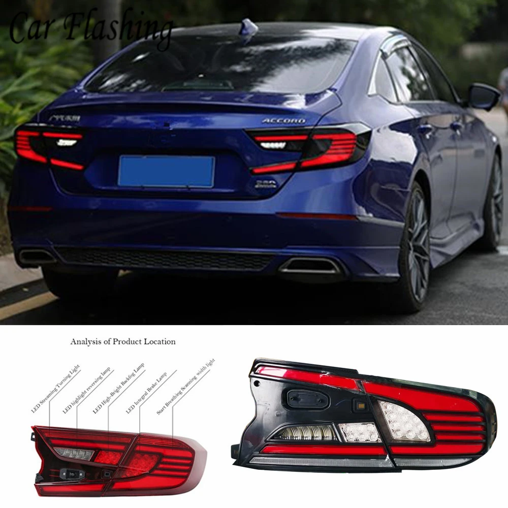 Tail Lamp case LED for Honda Accord 2018 2019 taillights Lights taillight Rear braking moving light signal | Автомобили и