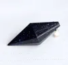 Natural Blue sandstone crystal pendant Double pointed Seven chakra crystal pendulum. Lady. Men pendant Manual cutting polyhedron 5