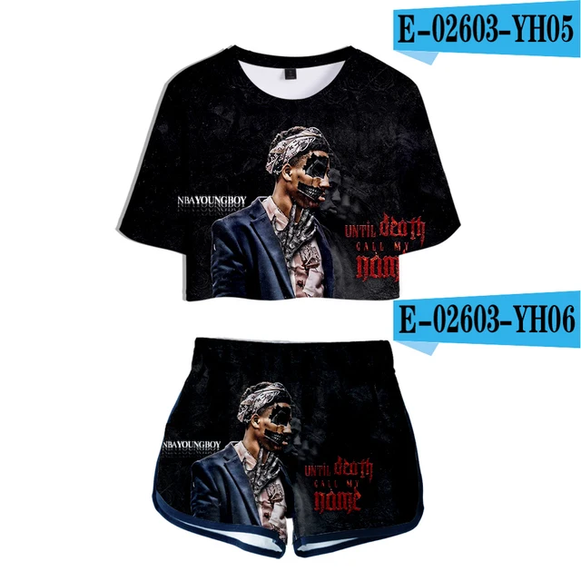 Youngboy Never Broke Again 3d Style Two Piece Fashion Summer Umbilical Shirt Woman Fashion Casual Cool Summer Fashion Set Women S Sets Aliexpress