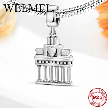 

New 925 Sterling Silver Parthenon Classic Architecture DIY Beads Pendant Fit Original European Charm Bracelet Jewelry making