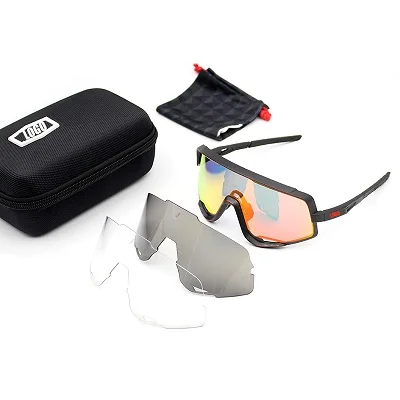 3 линзы поляризованные очки MTB дорожный велосипед очки спортивные солнцезащитные очки для велоезды Бег Верховая езда велосипедный мотоцикл защитные очки - Цвет: 3 Lens Not Polarized