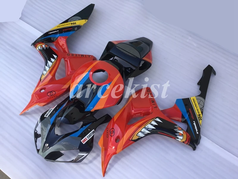 4 подарки литья под давлением ABS Обтекатели комплект подходит для CBR1000RR 2006 2007 06 07 1000 RR CBR1000 Кузов Набор холодный красный акула