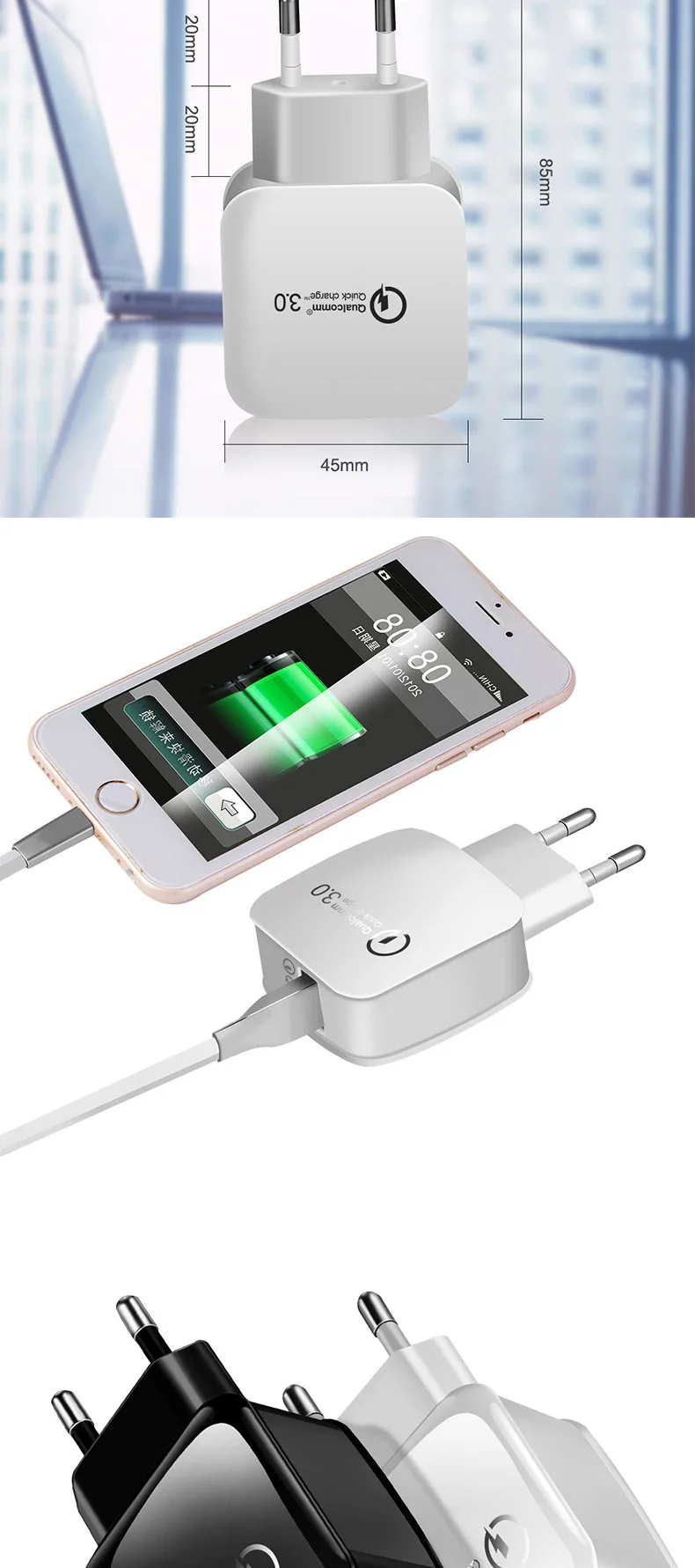 Bakeey USB зарядное устройство адаптер 18 Вт 15 Вт QC3.0 Быстрая зарядка EU/US разъем для iPhone XS 11 Pro huawei mate 30 pro Xiaomi Mi9 S10 Note 10