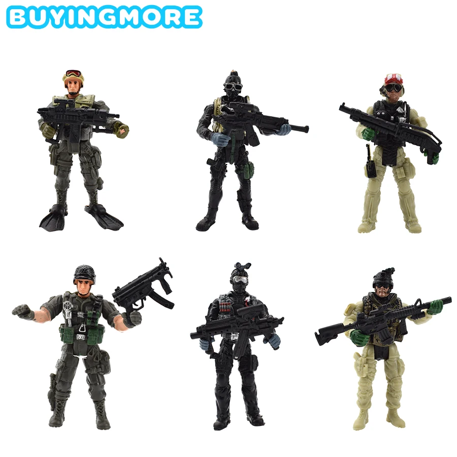 

6 Pcs/set American Soldiers Plastic Model Toys for Children Cool Heroic Model Movable Joints Action Figure Toys for Boys Gifts