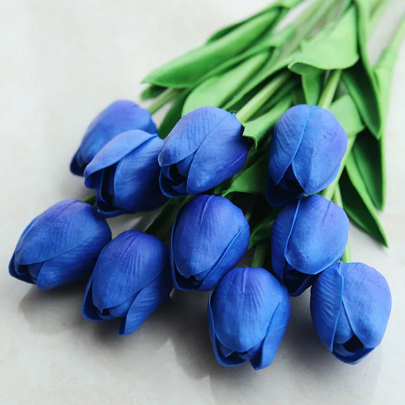 10 шт. имитация тюльпана Свадебная вечеринка украшение дома поддельные цветы - Цвет: Blue