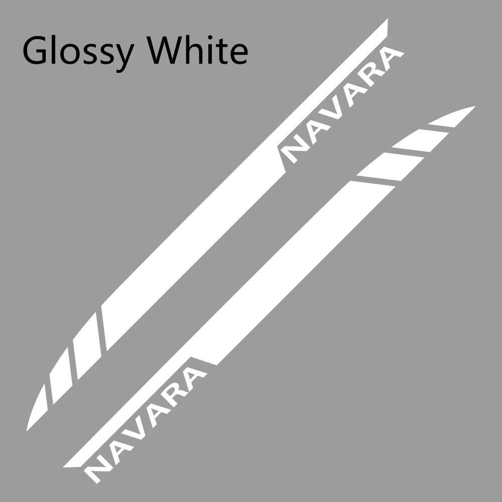 Glossy White Автомобильный Стайлинг боковой двери полосы наклейки Автомобильная виниловая пленка Украшение Наклейка для Nissan NAVARA Автомобили DIY автомобильные принадлежности для тюнинга - Название цвета: Glossy White