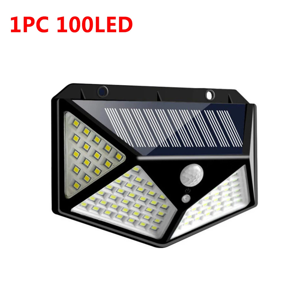 100Led Солнечный настенный светильник для двора четырехсторонний светящийся солнечный светильник