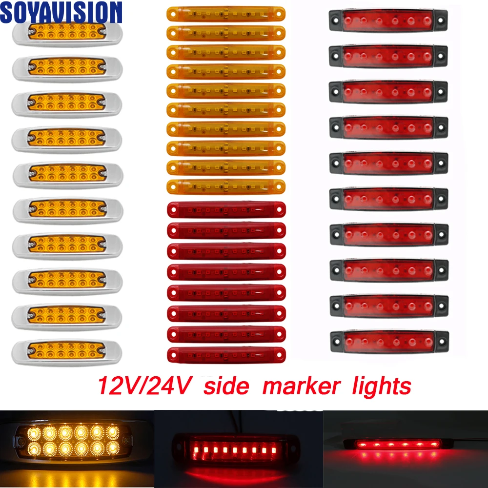 Hot sell design Car truck LED yellow side light Side Marker thin Light 12/24V For Auto Bus Truck Lorry | Автомобили и мотоциклы