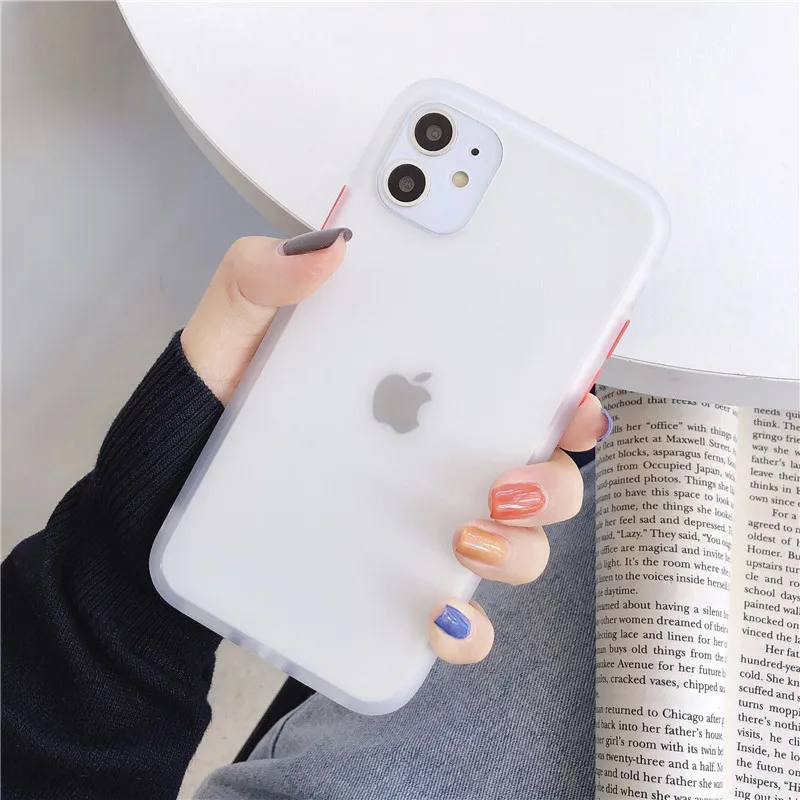 Цветной полупрозрачный матовый чехол для iPhone 11 pro 6 6s 6plus 7 8 Plus X XS Чехлы для MAX XR Мягкий ТПУ силиконовый задний пластиковый чехол - Цвет: 3