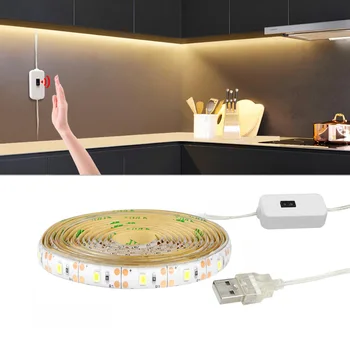 

Hand Sweep Switch 5V USB Power LED Under Cabinet Kitchen Light Bedroom Wardrobe Closet Night Light 5m LED Light Indoor Home Lamp