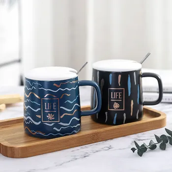 

Ceramic Coffee Mug bei europfine Ins Harajuku Network hong tao ci Cup Hotel Business Office Men Tea Coffee Cup Creative Mug