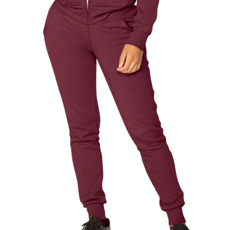 win red -pant Женские комплекты 2 шт спортивные женские утепленные бархатные Осенние теплые спортивные костюмы бегущие толстовки с капюшоном на молнии толстовка с брюками комплект костюмов - Цвет: win red -pant