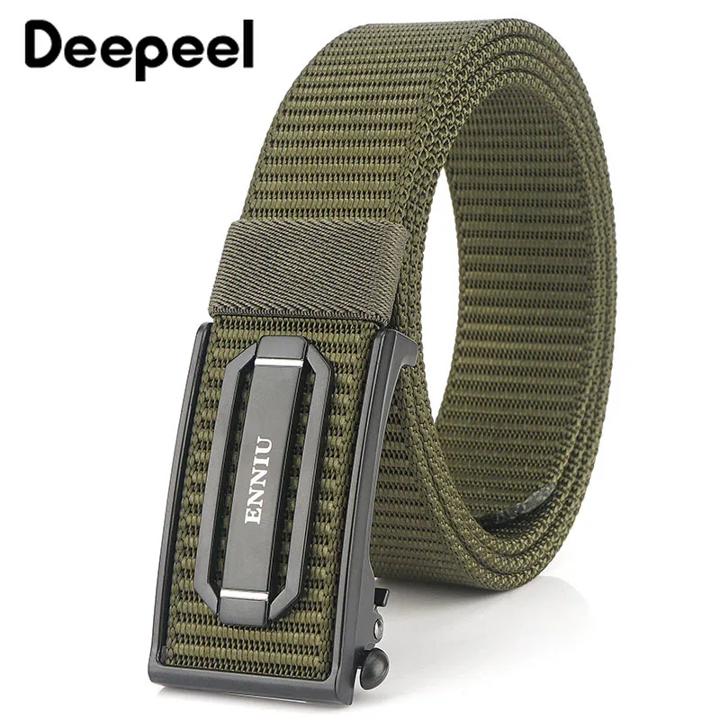 Deepeel 1 шт. 3,4*120 см Высокое качество Тканые нейлоновые брюки ремень Автоматическая пряжка холст ремень Молодежная куртка повседневный мужской ремень YB405