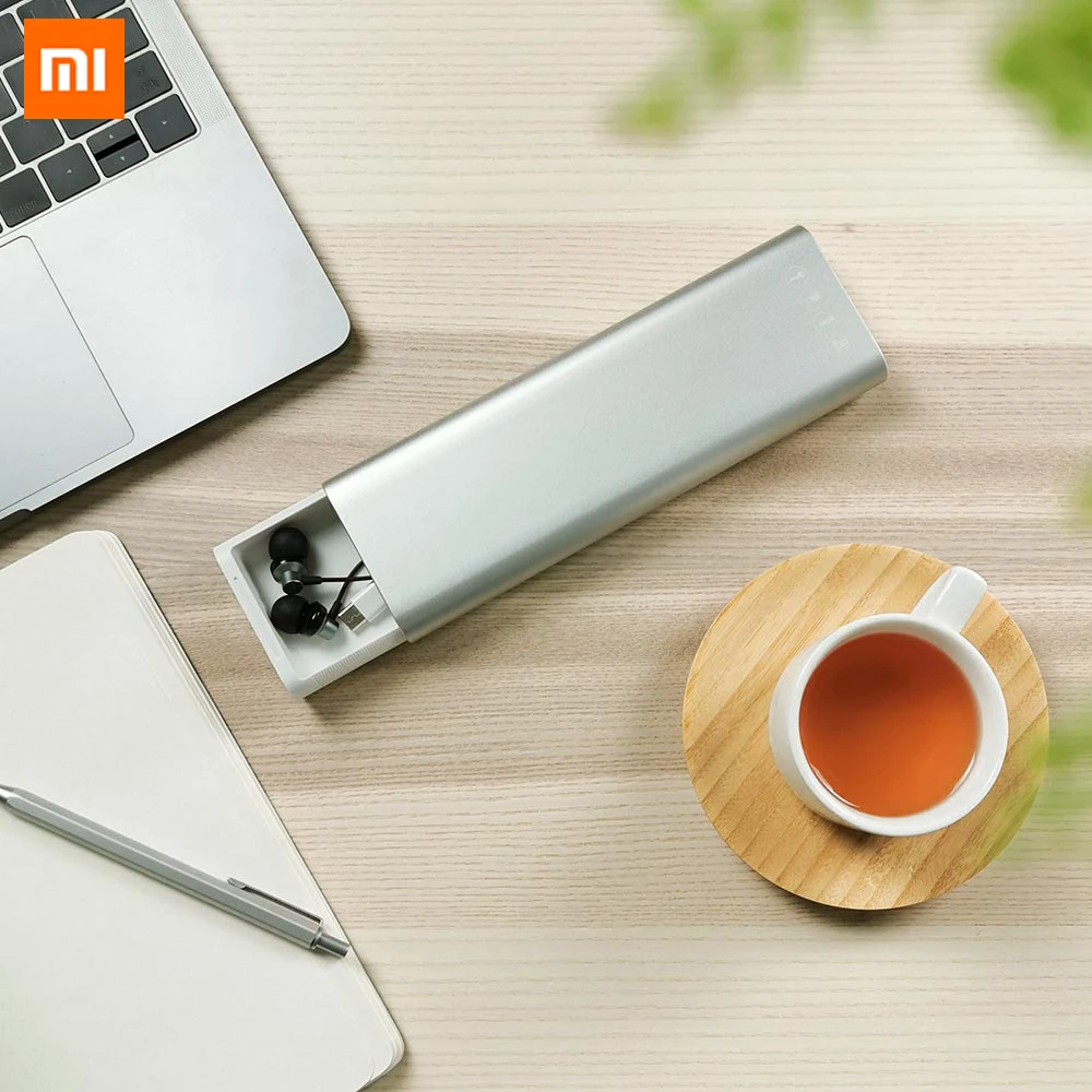 Xiaomi Mijia металлический ящик MIIIW портативный Карандаш Чехол кабель для наушников Органайзер алюминиевый корпус кнопочный переключатель школьный офис