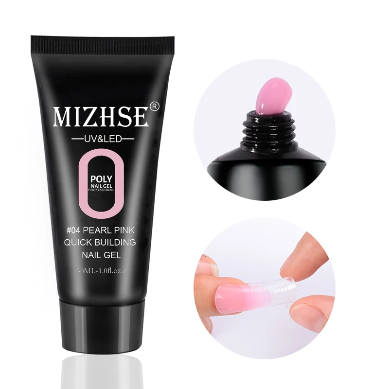 MIZHSE 5 шт./комплект, полигель, набор, кристалл, УФ-гель для наращивания ногтей, светодиодная УФ-гель для ногтей, акриловая комбинация, решения, плюс дробилка