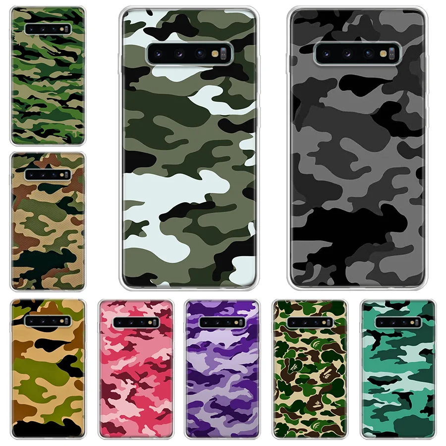 Camouflage Pattern Camo military Army Black Phone Case For Samsung Galaxy A70 A50 A40 A30 A20 A10 A9 A8 A7 A6 Plus Note 20 Ultra | Мобильные