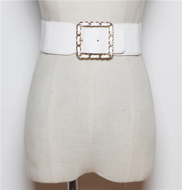 Модный трендовый дизайн, весенний корсетный пояс для женщин, однотонный металлический квадратный широкий пояс с пряжкой, Женский Повседневный Пояс ZK162