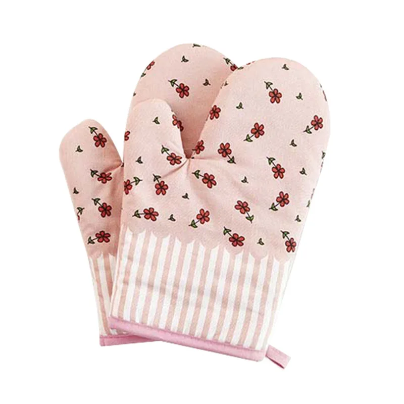 Kitchen Gloves Cotton Pot Holders 1Pcs Anti-scalding Cotton Oven Mitts High Temperature Resistant Gloves Thickened Kitchen Bakeware Tools