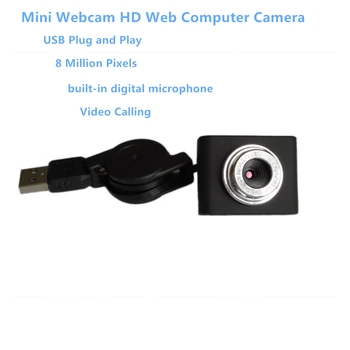 

8 Million Pixels Mini Webcam HD Web Computer Camera with Microphone for Desktop Laptop USB Plug and Play for Video Calling