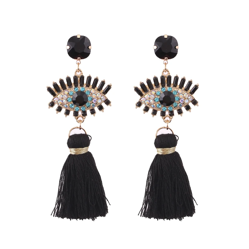 Earrings Pearl Drop earrings Eye women earrings tassel dangle earrings Tassel earrings