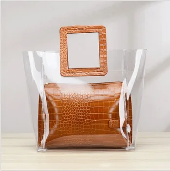 

Bags for Women 2019 Designer Purses Handbags Fashion Bags Transparent jelly bag Composite bag Crocodile Pattern bags for Women