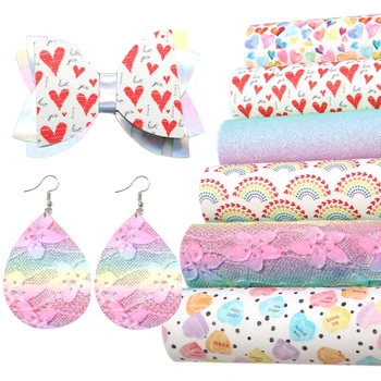 

David accessories 20*34cm 6 pcs/ lot Synthetic Leather Fabric Bow DIY Decoration Crafts Leatherette Fabric DIY Materials,1Yc9880