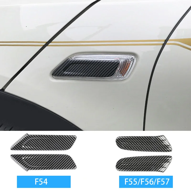 Carbon fiber pattern Переднее крыло автомобиля Лампа сигнала поворота Украшение Наклейка для MINI Cooper F54 F55 F56 F57 автомобильные аксессуары внешняя модификация автомобиля-Стайлинг - Название цвета: Carbon fiber pattern